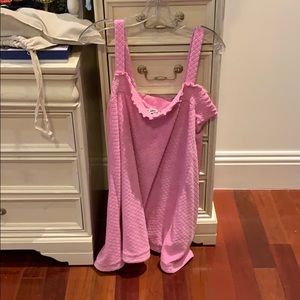 Pink terry cloth wrap by Karen Neuberger